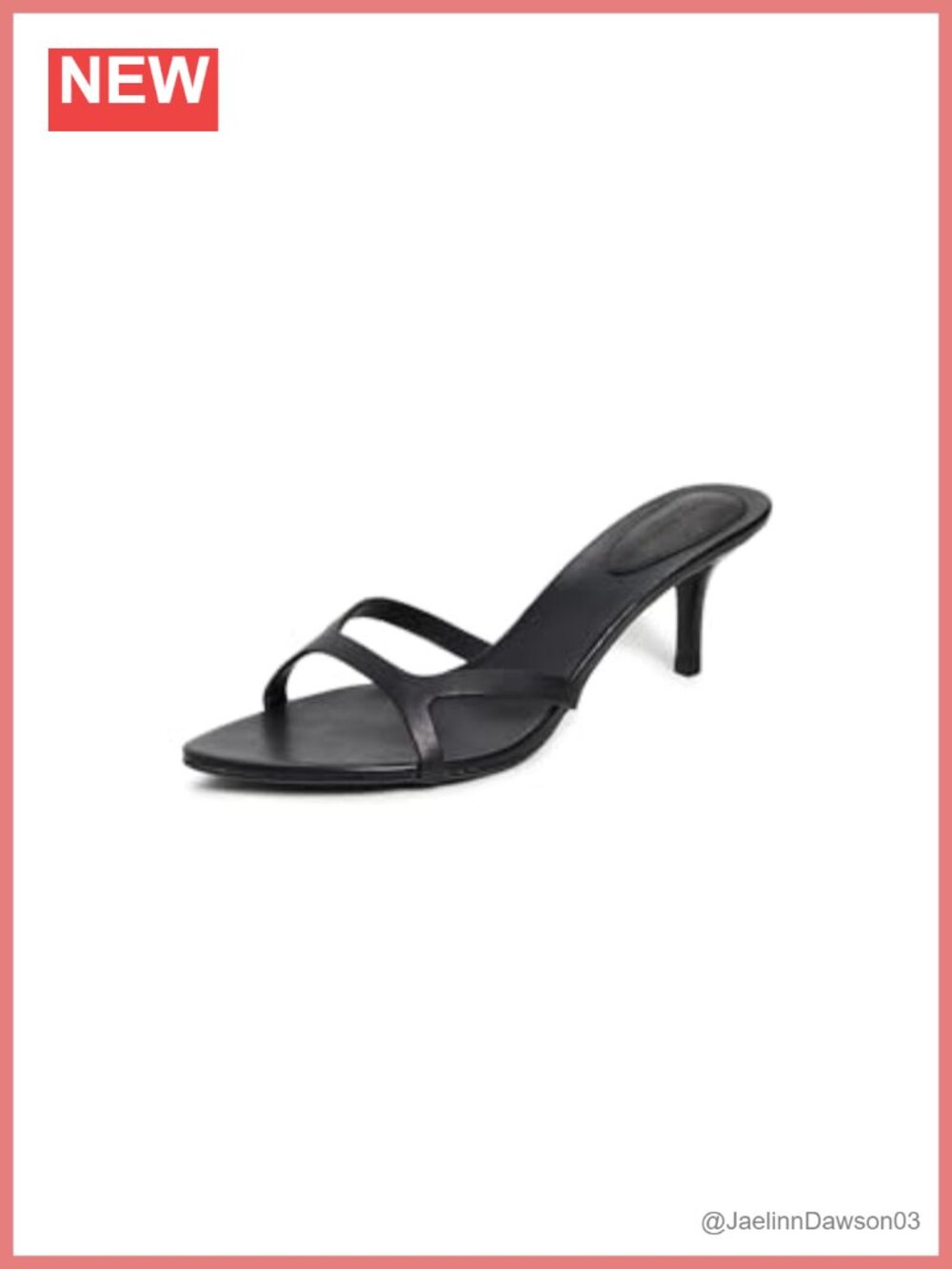 Leather Stiletto Heel Slide Sandals Rubber Sole Slip On